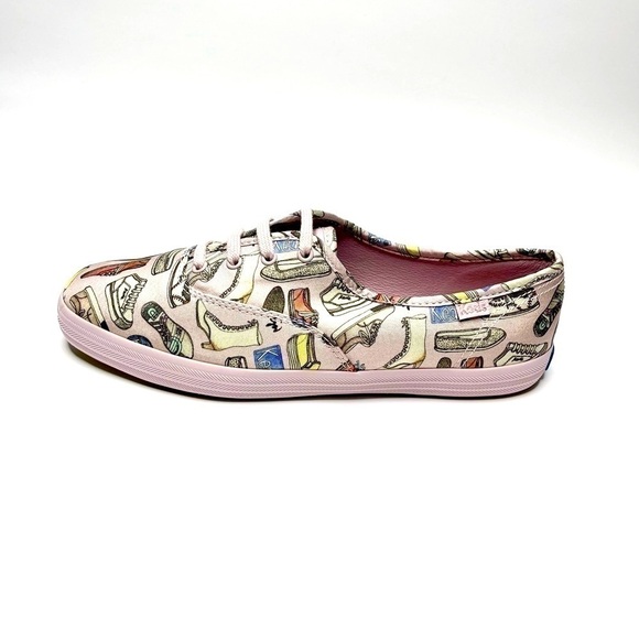 𝅺NEW Keds X CJW Collab Lilac Shoe Print Champion Sneakers US 7 - Picture 1 of 8